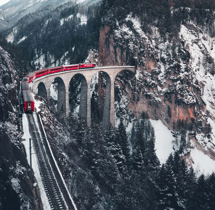 We Can Hardly Believe This Train Ride Through the Swiss Alps Is Real