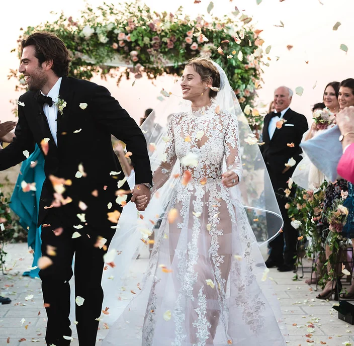 This Bride Wore the Chicest Sheer Wedding Dress