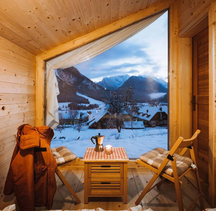 Escape to Slovenia to Enjoy Mountainside Glamping in a Glass-Walled Cabin