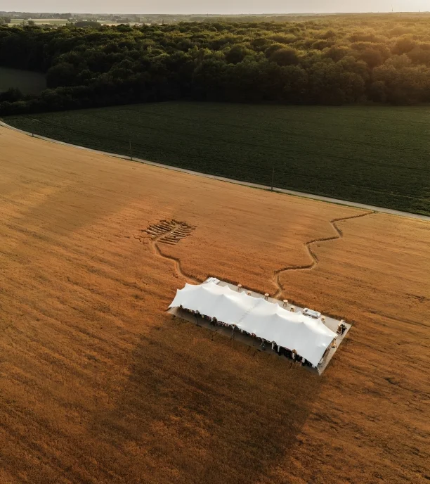 A Hand-Sown Path Led Guests to This Harvest Wedding in the Middle of a Golden Field